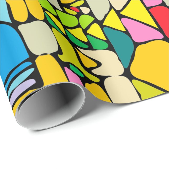 Papel De Presente Design com blocos de cores (Ponta do rolo)