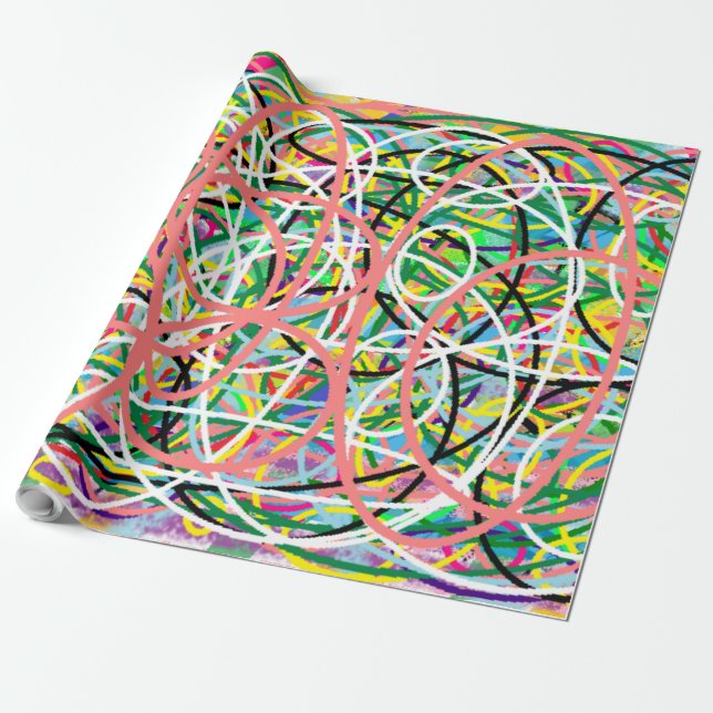 Papel De Presente Design cor-de-rosa amarelo (Desenrolado)