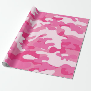 Papel De Presente Design cor-de-rosa e branco de Camo
