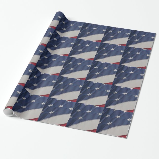 Papel De Presente Design da bandeira americana, envoltório de (Desenrolado)