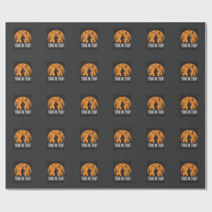 Papel De Presente Design da Morte para Halloween Doces ou Travessura