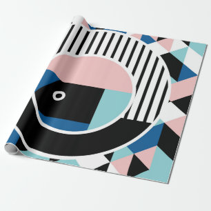 Papel De Presente Design de abstrato de Memphis. Marca geométrica fa