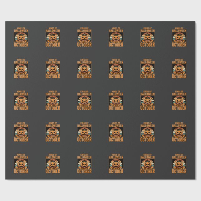 Papel De Presente Design de Aniversário do Rei da Abóbora de Hallowe (Aberto)