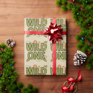 Papel De Presente Design de Aniversário do Tema Selvagem Selvagem