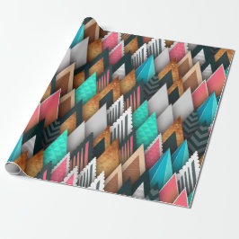 Papel De Presente Design de árvore de Natal cheio de cores novas e f