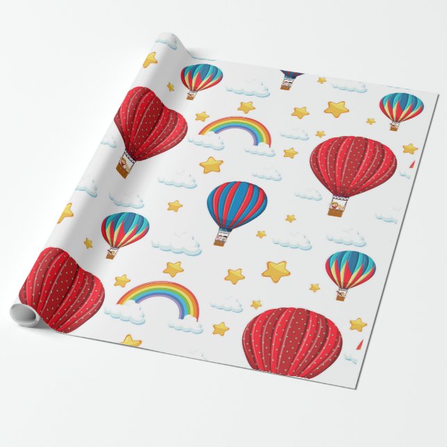 Papel De Presente Design de balão de ar quente (Desenrolado)