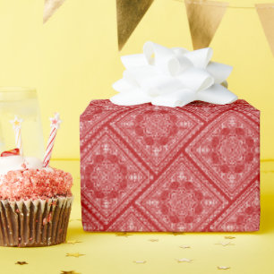 Papel De Presente Design de Bandana Vermelha Angulada