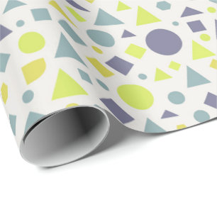 Papel De Presente Design de Boas-Vindas Geométrico em Lavanda, Turqu