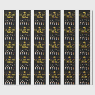 Papel De Presente Design de Boina de Formatura da Turma de 2026   Bl