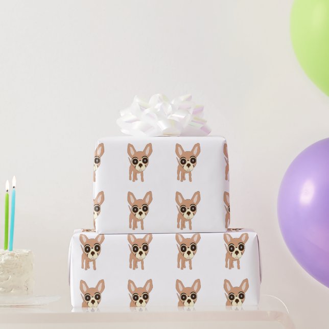 Papel De Presente Design de cachorro Chihuahua (Presentes para festas)