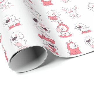 Papel De Presente design de cachorro fofo kawaii