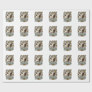Papel De Presente Design de Casa de Campo de Girassol Yunkie de Vaca
