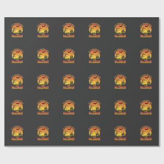 Papel De Presente Design de Castelo Assombrado de Halloween que os M