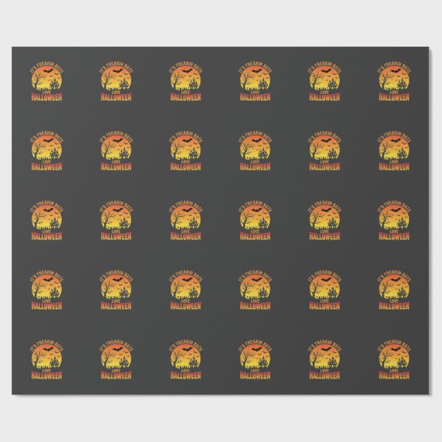 Papel De Presente Design de Castelo Assombrado de Halloween que os M (Aberto)
