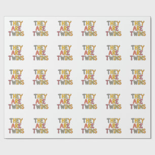 Papel De Presente design de chá de bebê de gêmeos