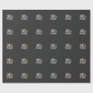 Papel De Presente Design de Chapéu de Bruxa de Abóbora de Halloween