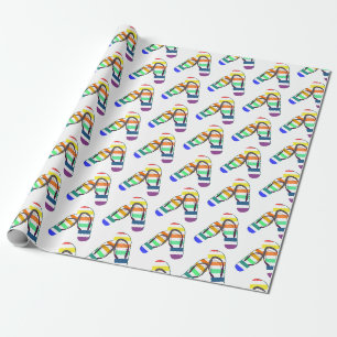Papel De Presente design de chinelos arco-íris