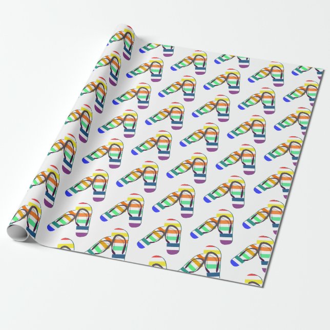 Papel De Presente design de chinelos arco-íris (Desenrolado)