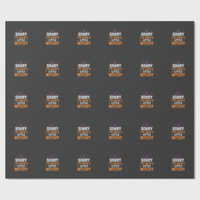 Papel De Presente Design de Citação de Bruxinha Divertida de Hallowe (Aberto)
