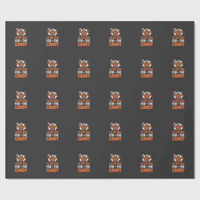 Papel De Presente Design de Citação de Monstro de Doces de Halloween (Aberto)