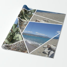 Papel De Presente Design de Colagem Mediterrânica