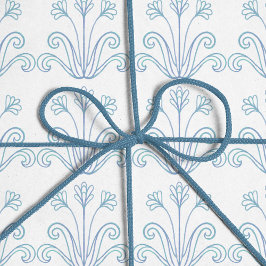 Papel De Presente Design de coroa azul-boêmica delicada e leve