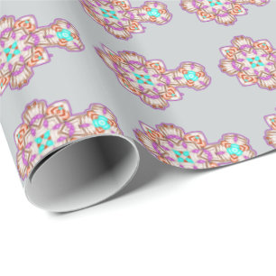 Papel De Presente Design de Crucifixo Colorido do Ornamentado de Eve