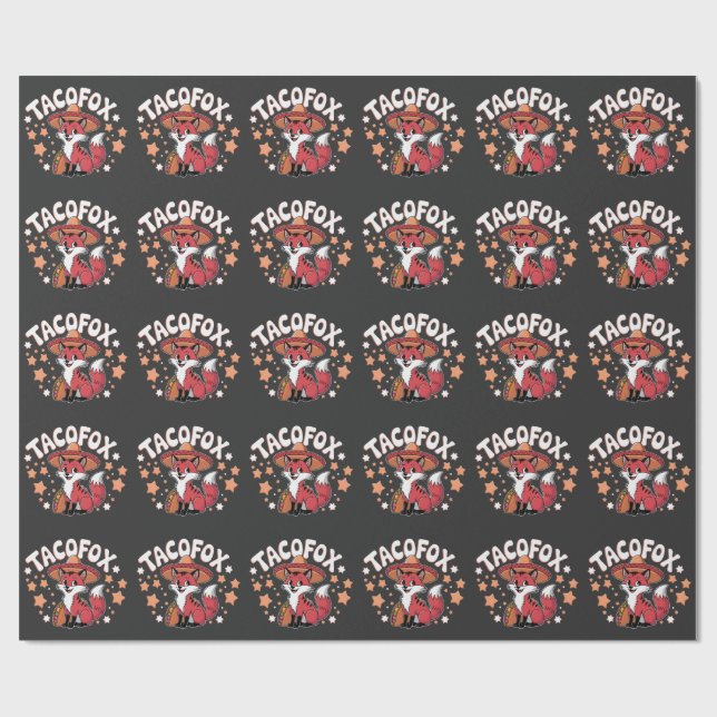Papel De Presente Design de desenho animado de taco-fox (Aberto)