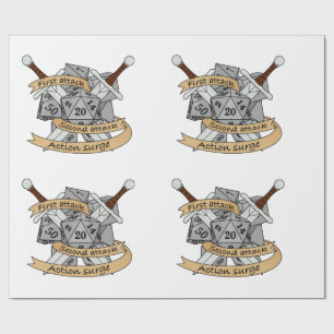 Papel De Presente Design de Dice de Combatente