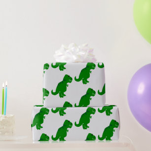 Papel De Presente Design de Dinossauro T-Rex Qualquer Cor de Fundo