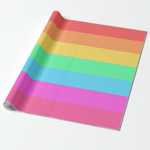 Papel De Presente Design de faixas de cores do arco-íris do Pastel