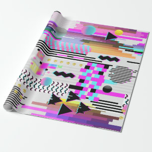 Papel De Presente Design de falha de padrão perfeito. Cyberpunk Dig