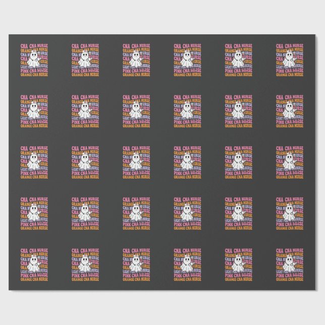 Papel De Presente Design de Fantasma de Enfermeira CNA de Halloween (Aberto)
