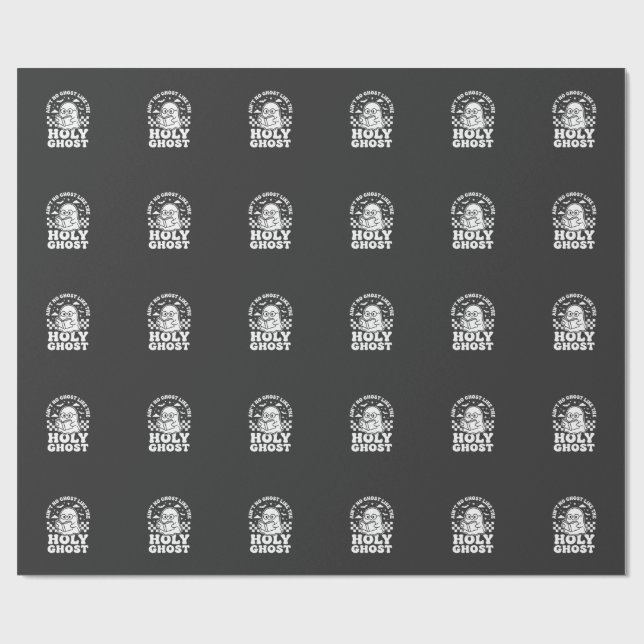 Papel De Presente Design de Fantasma de Halloween Retrô Espírito San (Aberto)