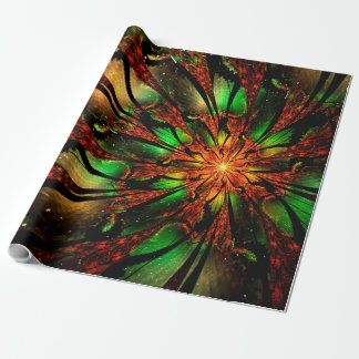 Papel De Presente design de flor fractal abstrato.