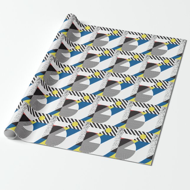 Papel De Presente Design de Fundo do Estilo Moderno Retroativo (Desenrolado)