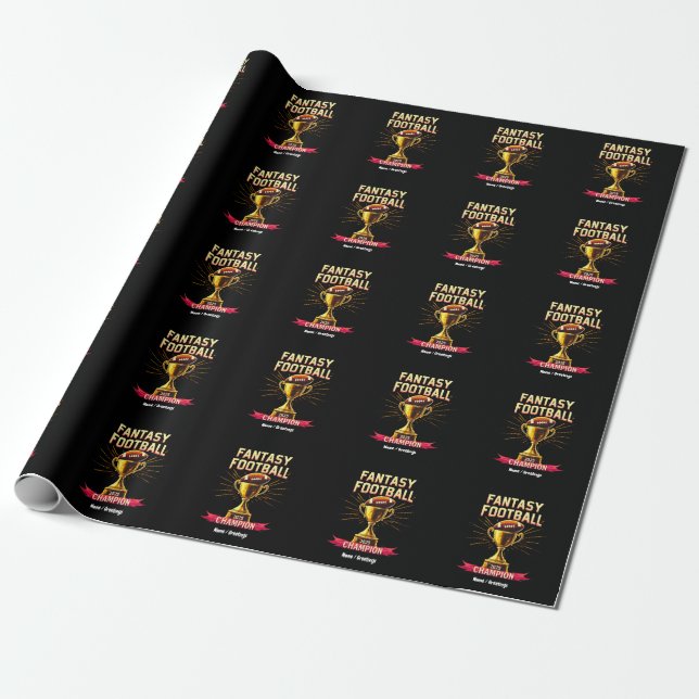 Papel De Presente Design de Futebol Fantasy 2025 Campeão Divertido  (Desenrolado)