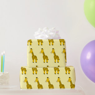 Papel De Presente Design de girafa em qualquer cor de fundo