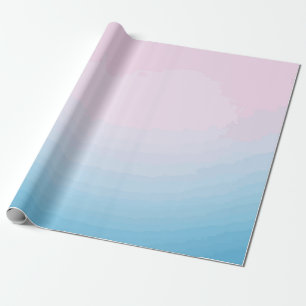 Papel De Presente Design de Gradiente Suave Rosa e Azul
