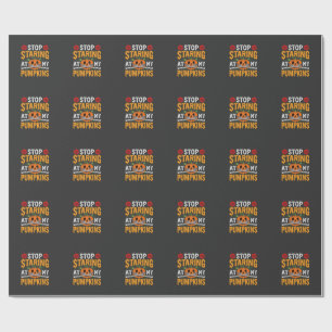 Papel De Presente Design de Halloween Pare de Encarar Minhas Abóbora