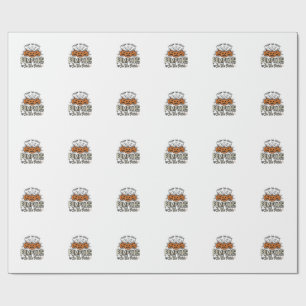 Papel De Presente Design de Halloween Professor Abóbora Fofa_1