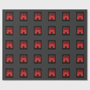 Papel De Presente Design de Halloween Que Tempo Para Estar Vivo