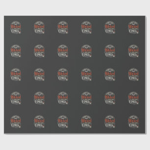 Papel De Presente Design de Halloween Wicked This Way Comes_1