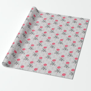 Papel De Presente Design de Ilustração de Paleta de Flor Vermelho