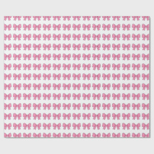 Papel De Presente Design de Laço Rosa Fofo – Laço Kawaii Feminino