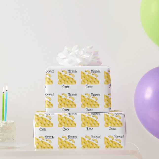 Papel De Presente Design de Macarrão com Queijo  (Presentes para festas)
