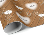 Papel De Presente Design de madeira rústico do casamento de Brown<br><div class="desc">O casamento de madeira rústico de Brown projeta o papel de embrulho do casamento. Um grande design para um casal do casamento ou do aniversário. o ⭐ este produto é 100% customizável. Os gráficos e o texto podem ser suprimidos, movido, resized, mudado ao redor, girado, etc… 99% de meu design...</div>