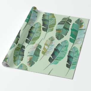 Papel De Presente Design de moda com bananeiras tropicais