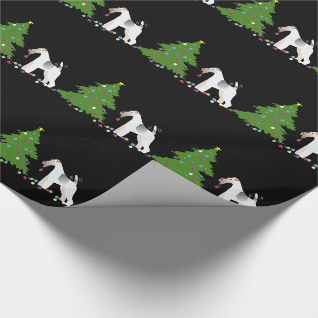 Papel De Presente Design de Natal da Fox Terrier Silhouket (Ponta)