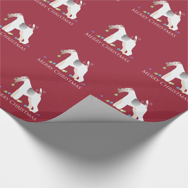 Papel De Presente Design de Natal da Fox Terrier Silhouket (Ponta)